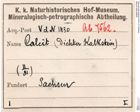 Etiketten zu Calcit (NHMW-MIN-Ab7562)
